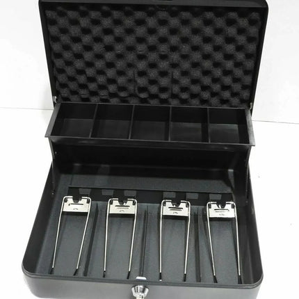 CB13054 Key Lock 12" Register Style Cash Box with 4 Bill Holder and 5 Section Tr