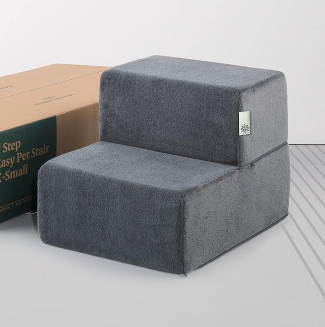 Zinus 2 Step Easy Pet Stairs Ramp Ladder - Charcoal
