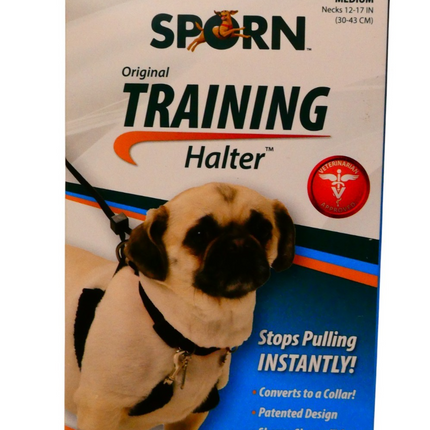 Sporn Original Training Dog Halter Black Medium , neck 30-43cm