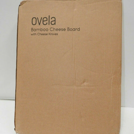 Ovela Bamboo Cheese Board with Cheese Knives