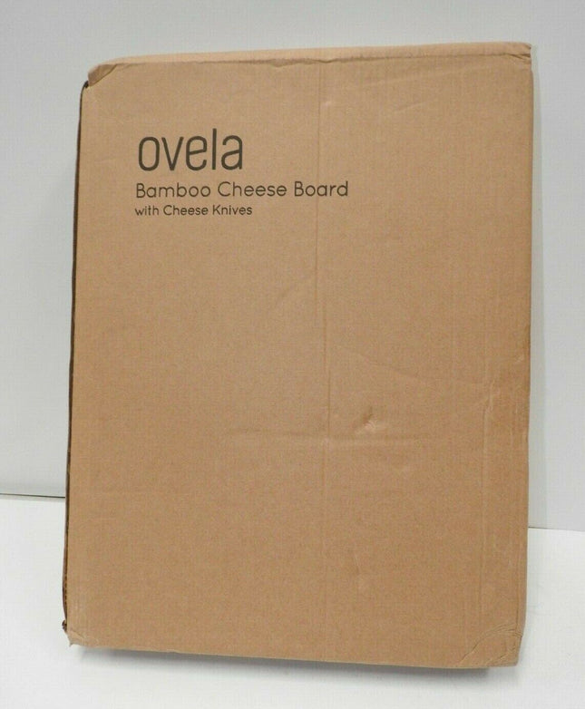 Ovela Bamboo Cheese Board with Cheese Knives