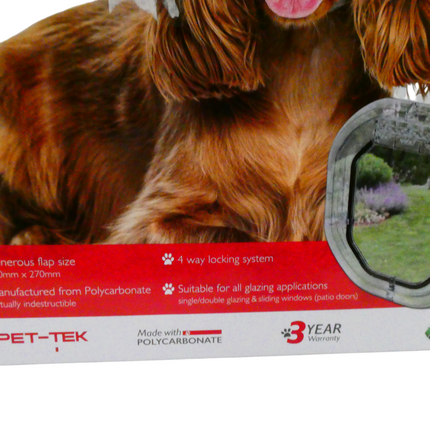 Pet-Tek Glass Fitting Dog Door, Clear