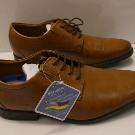 Clarks Men's Whiddon Plain Oxford, Dark Tan Leather, 9.5 Wide