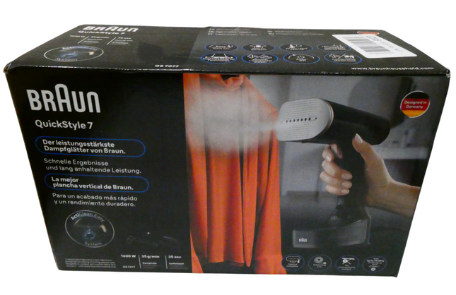 Braun QuickStyle 7 GS7077BK Handheld Garment Steamer 1600W 250ml Black