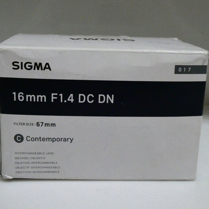 Sigma 16mm f/1.4 DC DN Contemporary Camera Lens for Sony E-Mount 4402965