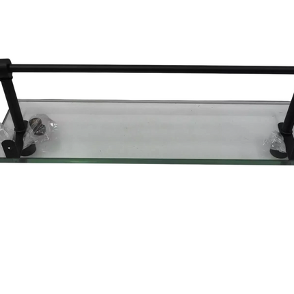 Allied Brass FT-1/16TB Foxtrot 16 Inch Vanity Integrated Towel Bar Glass Shelf