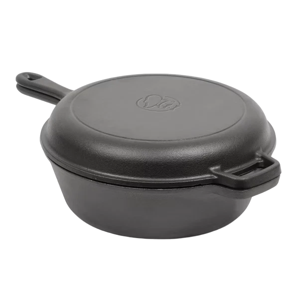 Commercial Chef 3 Qt Cast Iron Dutch Oven with Skillet Lid CHFL3CC