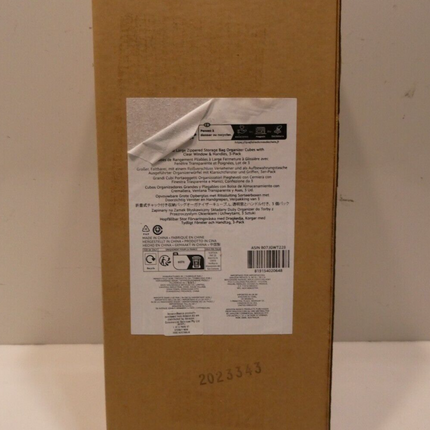 Amazon Basics Foldable Large Zippered Storage Bag Organizer Cubes with Clear Win