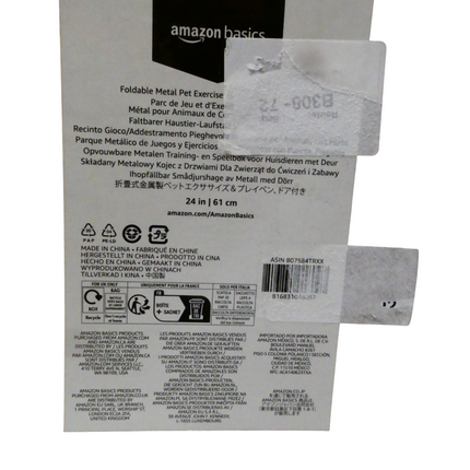 Amazon Basics Foldable Metal Pet Dog Exercise Fence Pen With Door Gate - 150 x 1