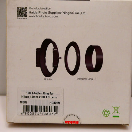 Haida Adapter Nikon 14mm 2.8ED Adaptor Nikon 14mm 2.8ED and Ring for 150 Series