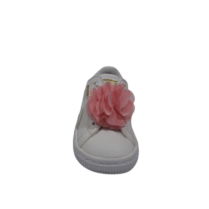 PUMA Baby Basket Flower AC INF Sneakers, Puma White-Pale Pink - 4 US