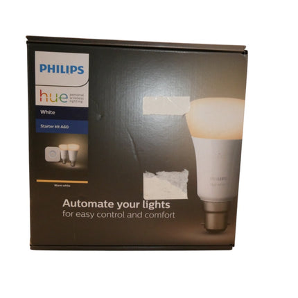 Philips Hue White Starter Kit A60 2x B22 LED Bulbs + Bridge