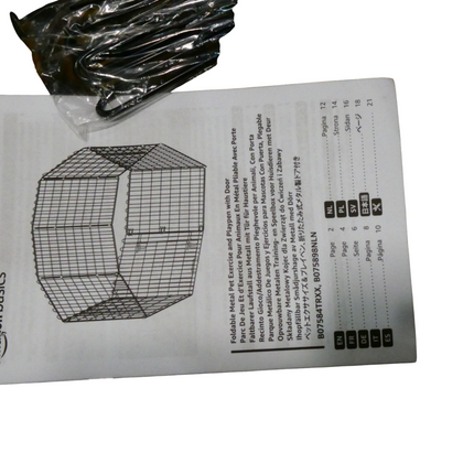 Amazon Basics Foldable Metal Pet Dog Exercise Fence Pen With Door Gate - 150 x 1