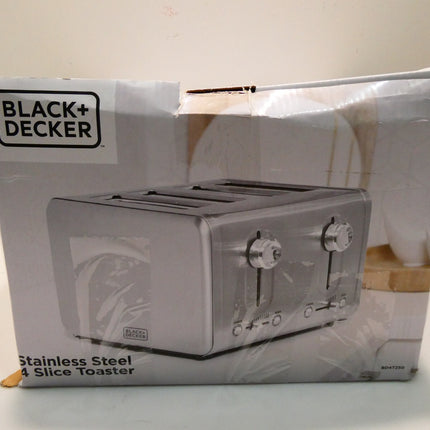 Black + Decker BD4250 Toaster 4 Slice, Stainless Steel