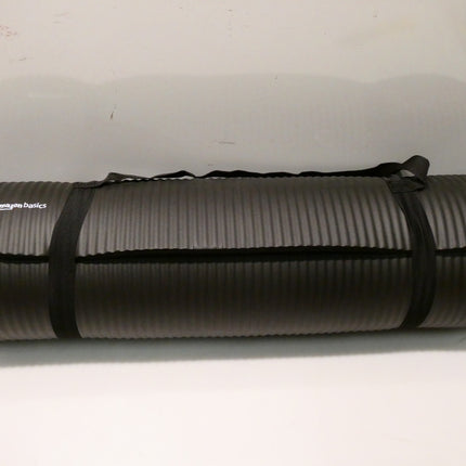 Amazon Basics Extra Thick Exercise Yoga Gym Floor Mat with Carrying Strap - Grey