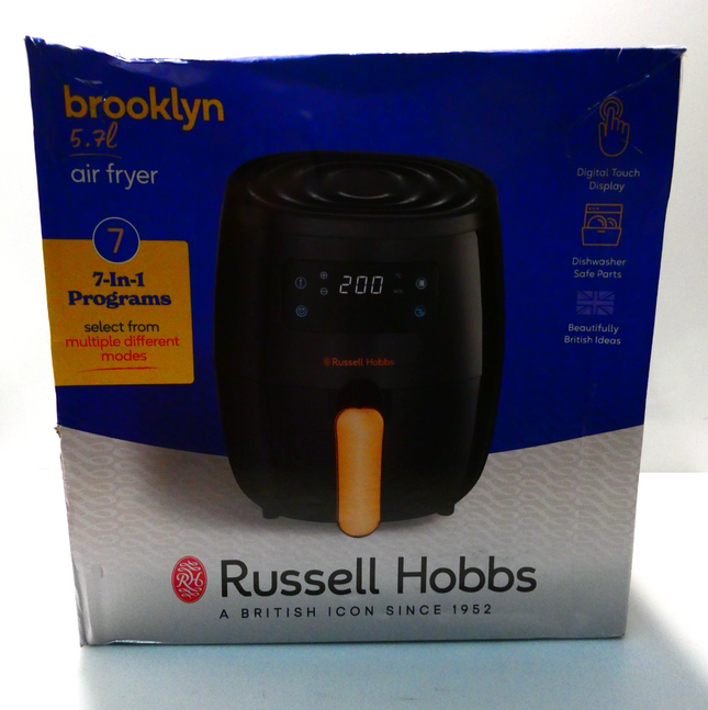 Russell Hobbs Brooklyn Air Fryer, RHAF57, 5.7L, 7 Auto Air Fry Functions, Digita