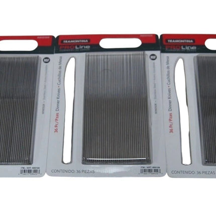 3 x Tramontina Pro Line 36 Dinner Knives Commercial Grade Stainless Steel