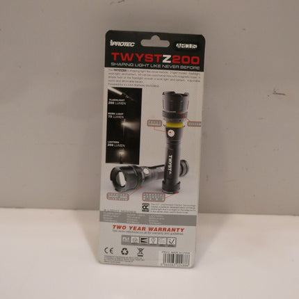 Iprotec TWYST Z 200 Lumens LED Light Flashlight Torch
