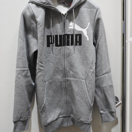 PUMA ESS+ 2 Col FZ Hoodie Fleece, Small Gray Heather