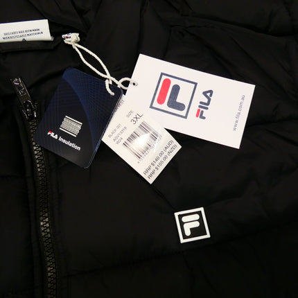 FILA Unisex Adult's Aldo Uni Puffer Jacket, Black, 3X-Large