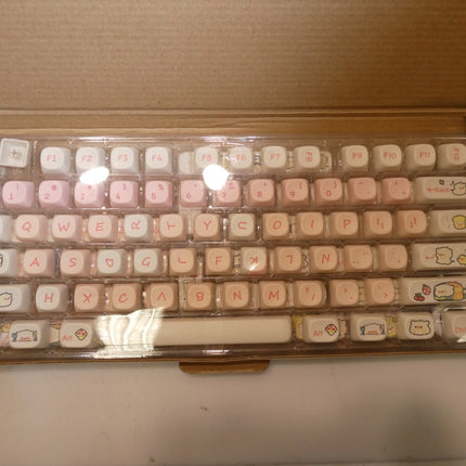 Hyekit PBT Keycaps for Mechanical Keyboard - 145 Keys Pink Pig Keycaps, Dye-Subl