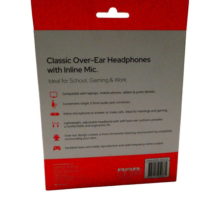 Verbatim Stereo Headphone Classic - Black, Headphones Over-Ear Design, 1.2 Meter