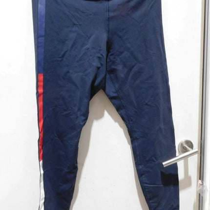 Tommy Hilfiger Women's Logo Waistband Multicolour Stripe Leggings Sky Captain LG