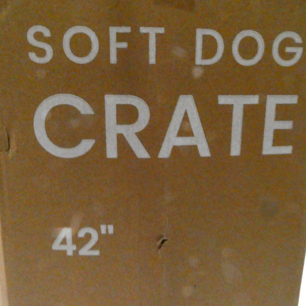 Zooba 42" Portable Soft Dog Crate for Large Dogs - Collapsible Travel Kennel wit