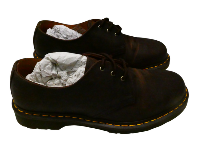 Dr. Martens Unisex 1461 3-Eye Oxford Shoe Crazy Horse Leather, Dark Brown, UK 10