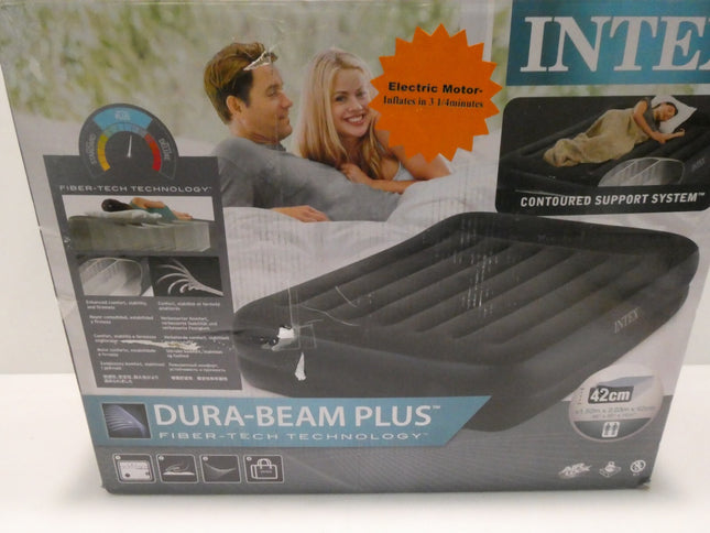 Intex Pillow Rest Raised Air Bed - 152 x 203 x 42 cm with - Built-in Electric Pu