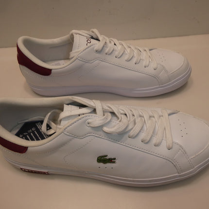 Lacoste Men's Powercourt 223 1 AU SMA Sneaker, White/Burgundy, 11 US