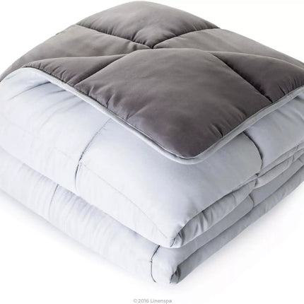 Linenspa AllSeason Reversible Down Alternative Quilted Comforter Oversized King
