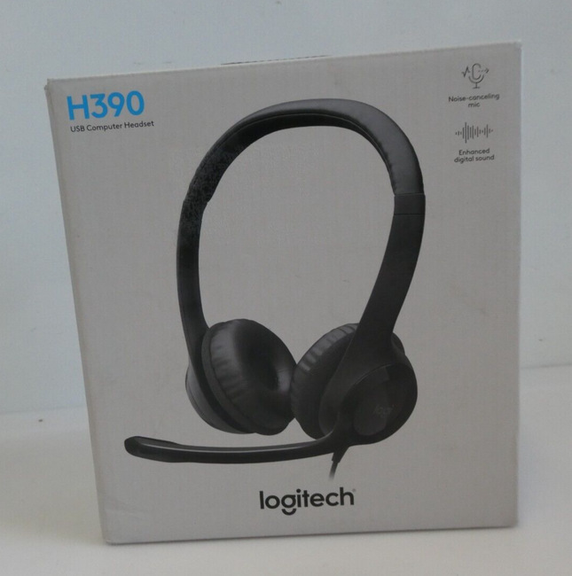 Logitech H390 USB Computer Headset Stereo with Noise Cancelling Microphone