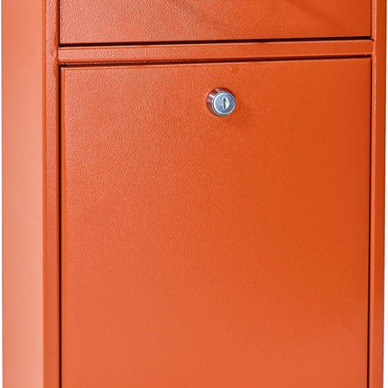 Epoch Design Locking Security Mail-Drop Box Heavy Duty - Orange