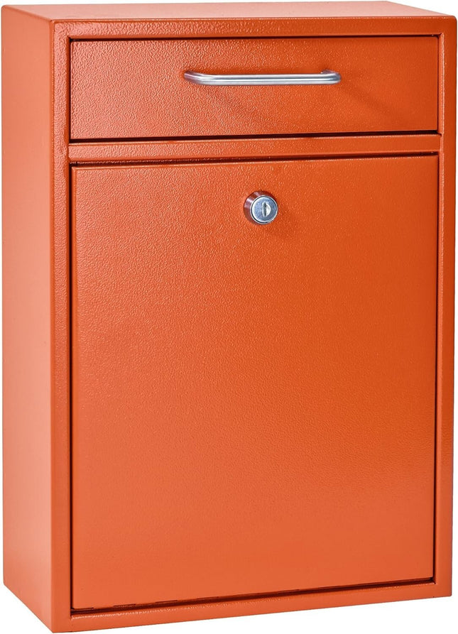 Epoch Design Locking Security Mail-Drop Box Heavy Duty - Orange