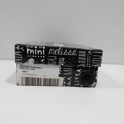 Mini Melissa Possession II Silver Glitter Sandal, Size - 7