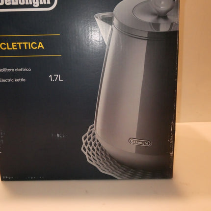 De'Longhi Eclettica Kettle KBY2001G, Classic Style Electric Kettle - Grey