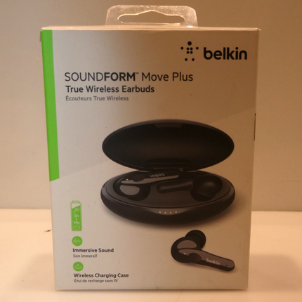 Belkin SOUNDFORM Move Plus True Wireless Headphones w/ Qi Wireless Charging Case
