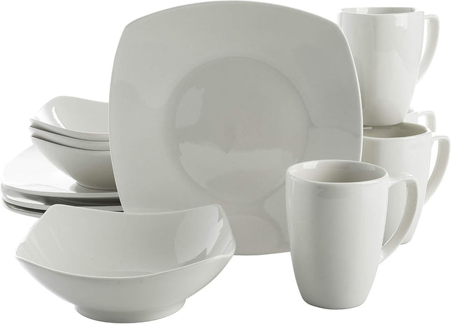 Gibson Home Amelia Court Porcelain Chip and Scratch Resistant Dinnerware set, Se