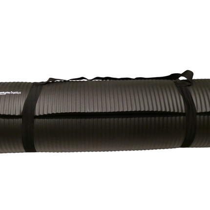 Amazon Basics Extra Thick Exercise Yoga Gym Floor Mat with Carrying Strap - Grey