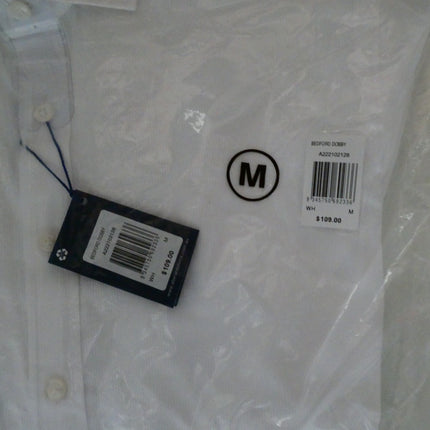 Abelard Men's Bedford Dobby Shirt Slim Fit, White, M