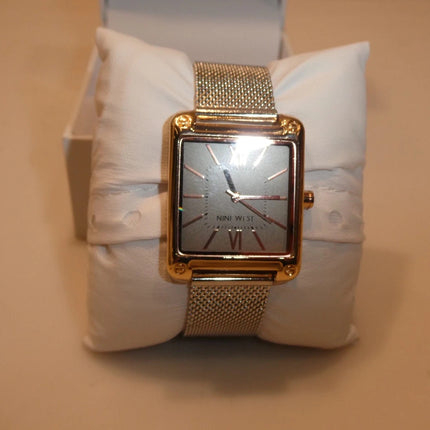 Nine West Women's Analog Watch, Silver-Tone Stainless Steel Mesh NW/2091RGSB