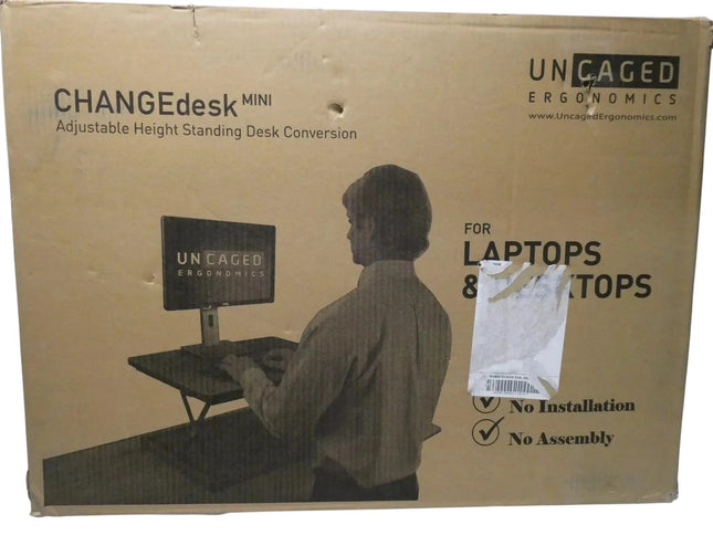 Uncaged Ergonomics CHANGEdesk Mini Small Standing Desk Converter Simple Affordab