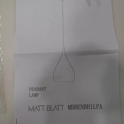 Matt Blatt Benjamin Hubert Spinning BH1 Pendant Light MBBENBH1LPA
