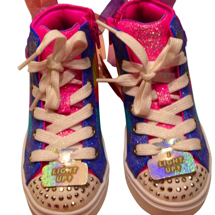 Skechers Girls Twinkle Toes: Twinkle Sparks High-Top Sneaker, Bow Magic - US 11