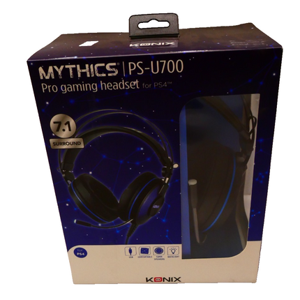 Konix Mythics PS-U700 7.1 Wired Gaming Headset for PS4 Console - 50mm Speakers