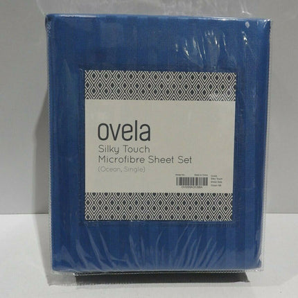 Ovela Silky Touch Microfibre Striped Bed Sheets Set (Single, Ocean)