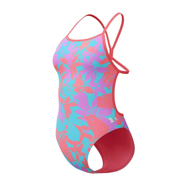 Speedo Women's Allover Digital Vback Swimsuit One Piece, Kaluna Floral - 30