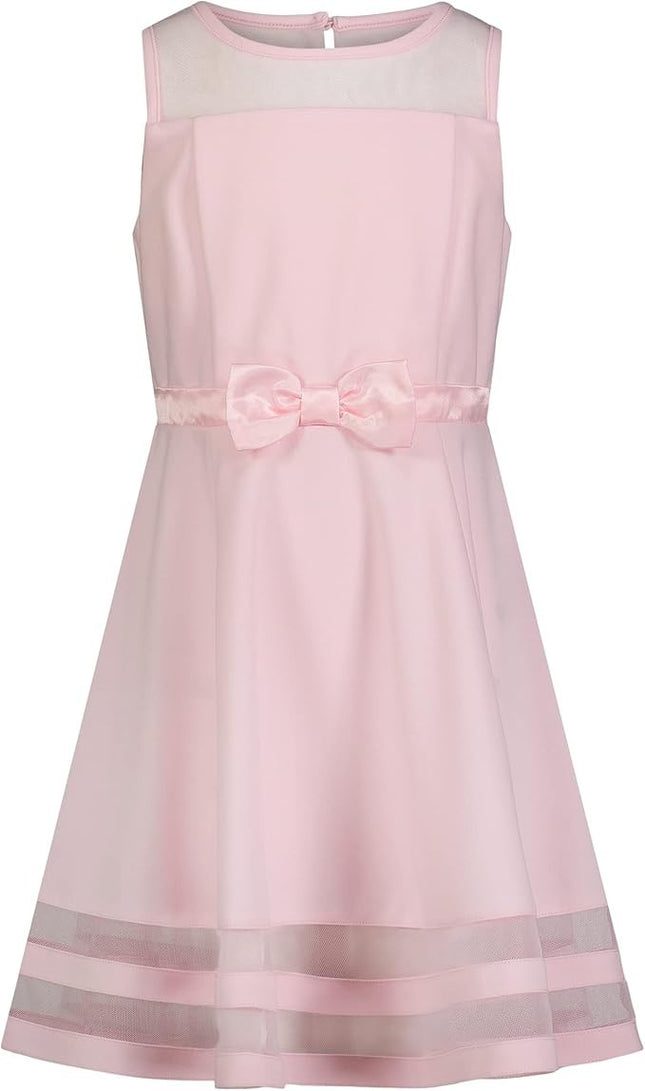 Calvin Klein Girls' Sleeveless Party Dress, Fit & Flare Silhouette, Sweet Pink,6