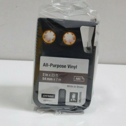 Dymo XTL White on Brown Label Printer Tape, 54 mm Width, 7 m Length